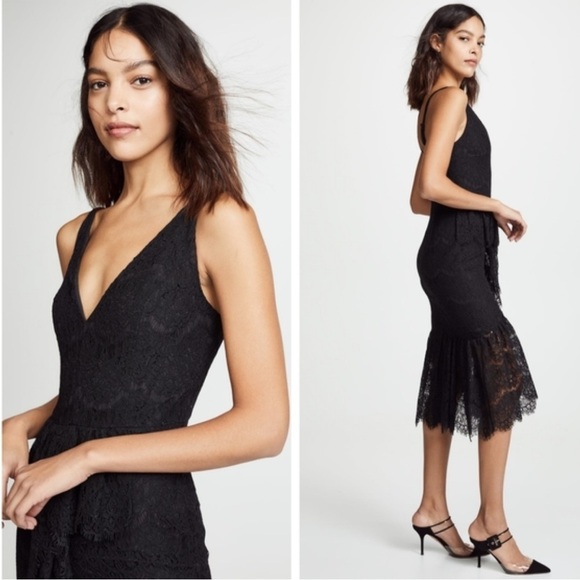 Yumi Kim Black Lace La Vida Midi Dress Size Large - Picture 3 of 16